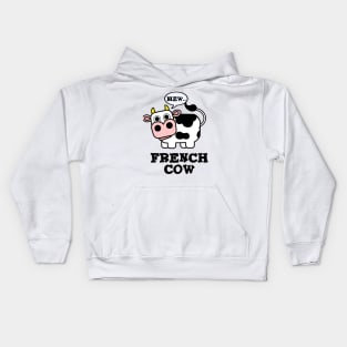 French Cow Cute Animal Pun Kids Hoodie